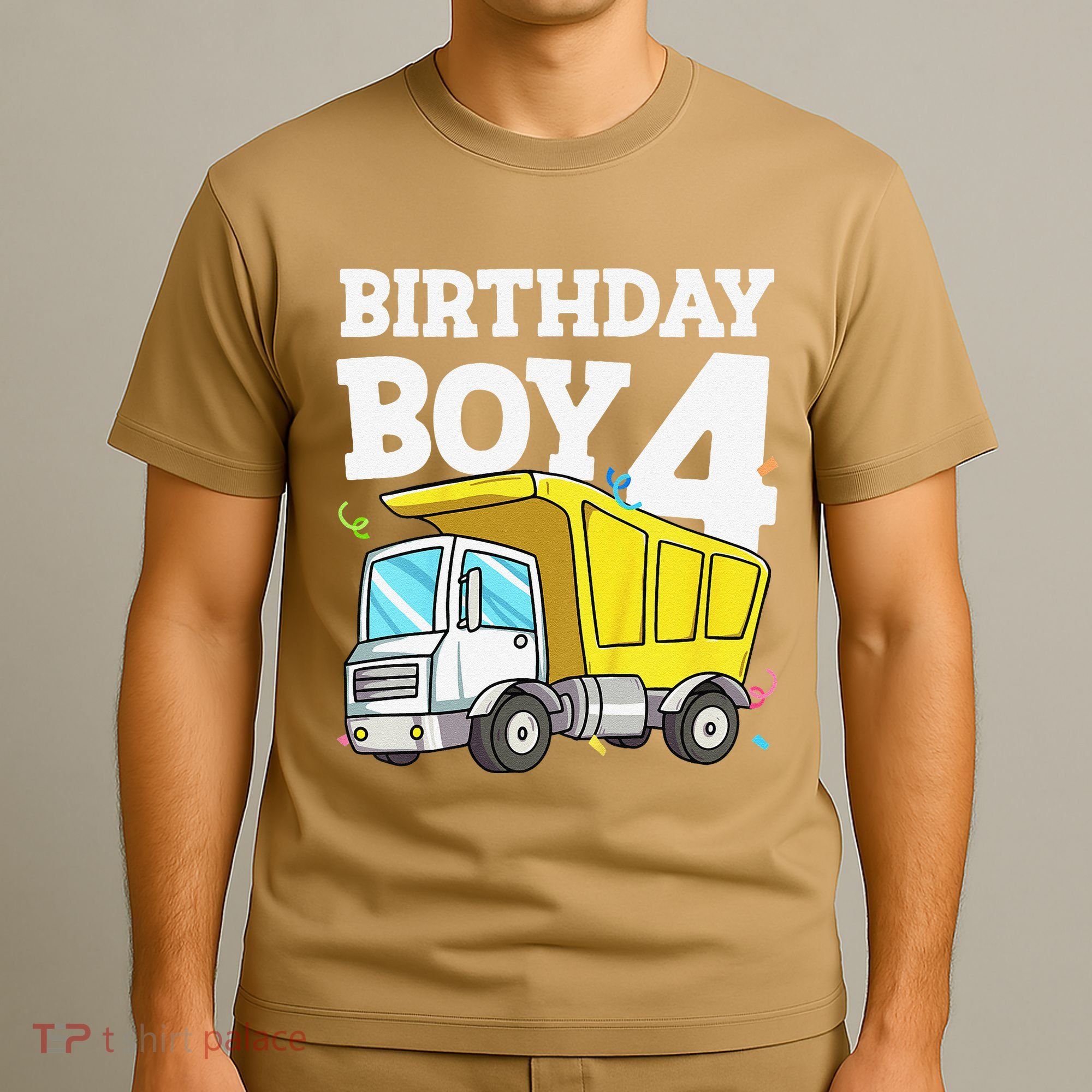 Birthday 4 Four Construction Truck 4th Birthday (1) T-Shirt
