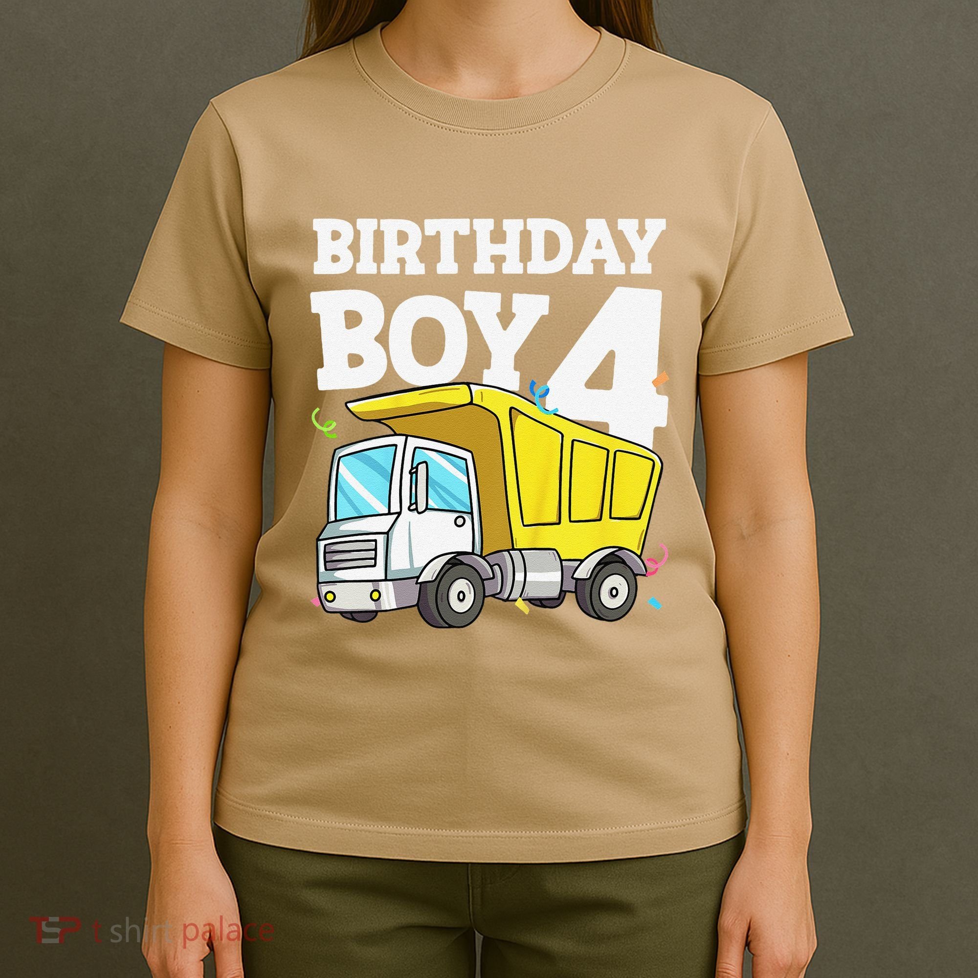 Birthday 4 Four Construction Truck 4th Birthday (1) T-Shirt