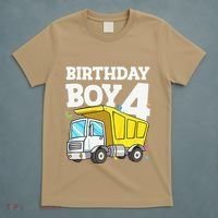 Birthday 4 Four Construction Truck 4th Birthday (1) T-Shirt thumb 5
