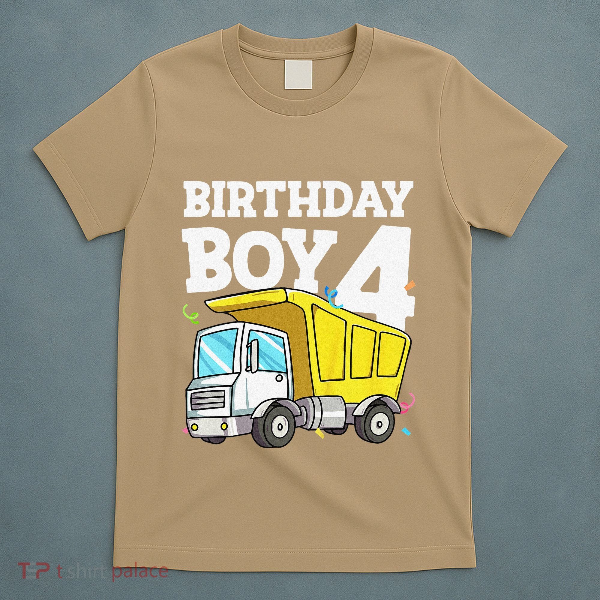 Birthday 4 Four Construction Truck 4th Birthday (1) T-Shirt