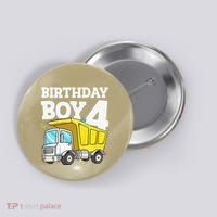 Birthday 4 Four Construction Truck 4th Birthday (1) Button thumb 0