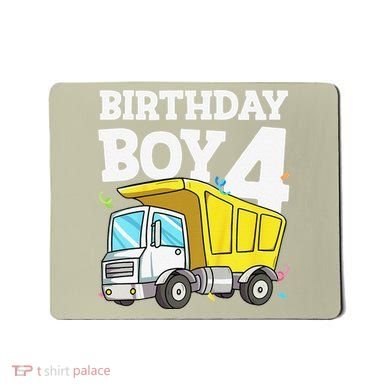 Birthday 4 Four Construction Truck 4th Birthday (1) Mousepad