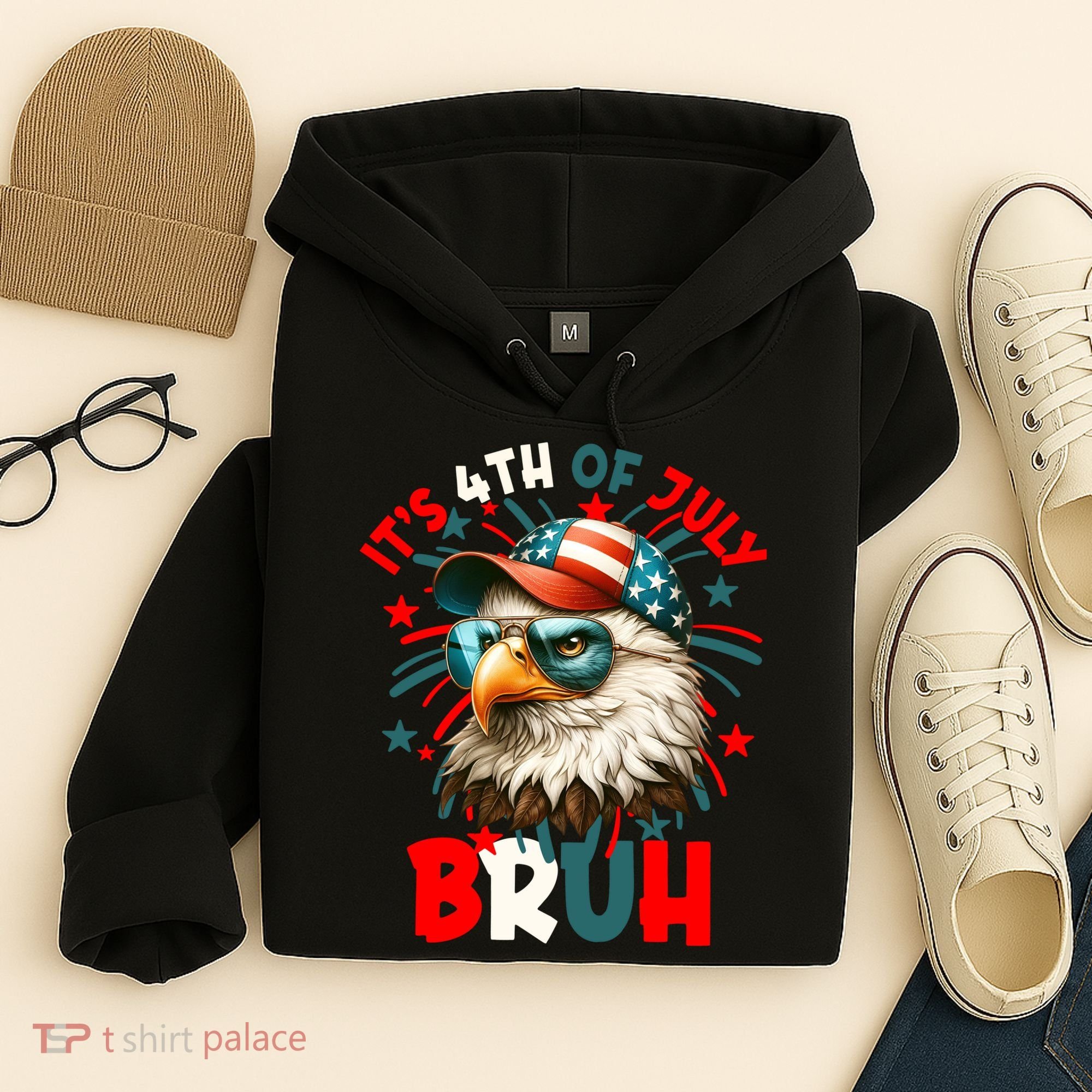 Bruh 4th Of July Bald Eagle Funny Hoodie