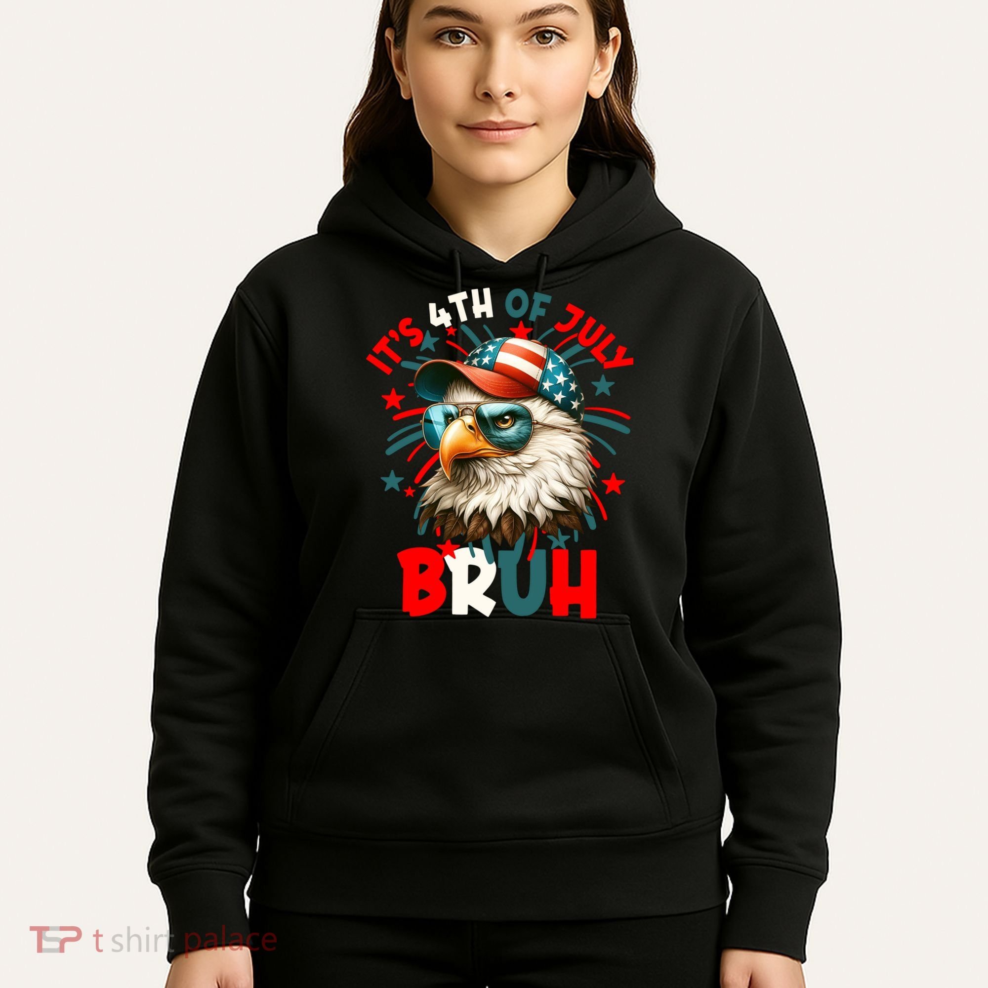 Bruh 4th Of July Bald Eagle Funny Hoodie