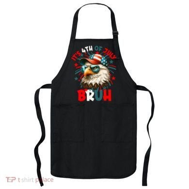 Bruh 4th Of July Bald Eagle Funny Apron