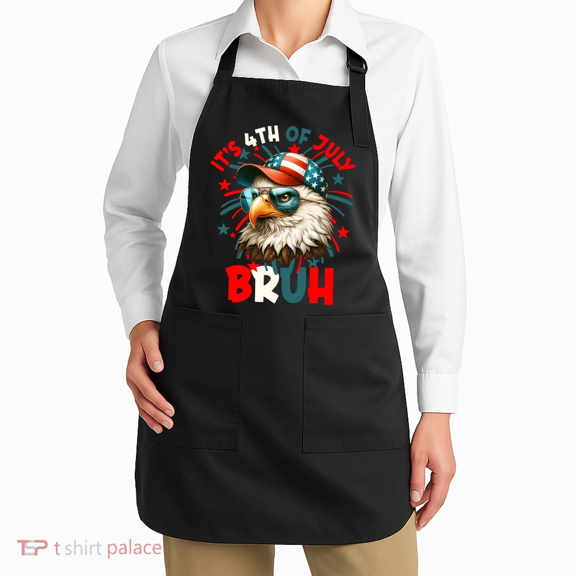 Bruh 4th Of July Bald Eagle Funny Apron