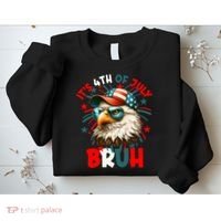 Bruh 4th Of July Bald Eagle Funny Sweatshirt thumb 2