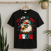 Bruh 4th Of July Bald Eagle Funny T-Shirt thumb 2
