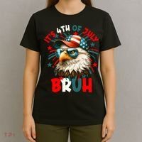 Bruh 4th Of July Bald Eagle Funny T-Shirt thumb 4