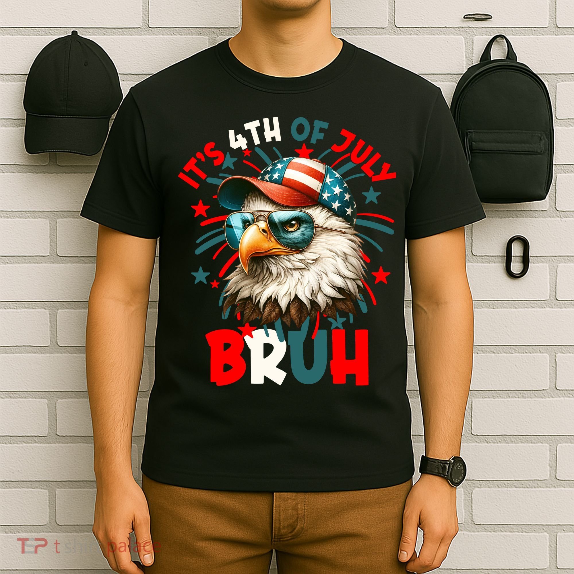Bruh 4th Of July Bald Eagle Funny T-Shirt