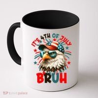 Bruh 4th Of July Bald Eagle Funny Coffee Mug thumb 0