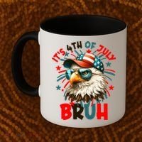 Bruh 4th Of July Bald Eagle Funny Coffee Mug thumb 2
