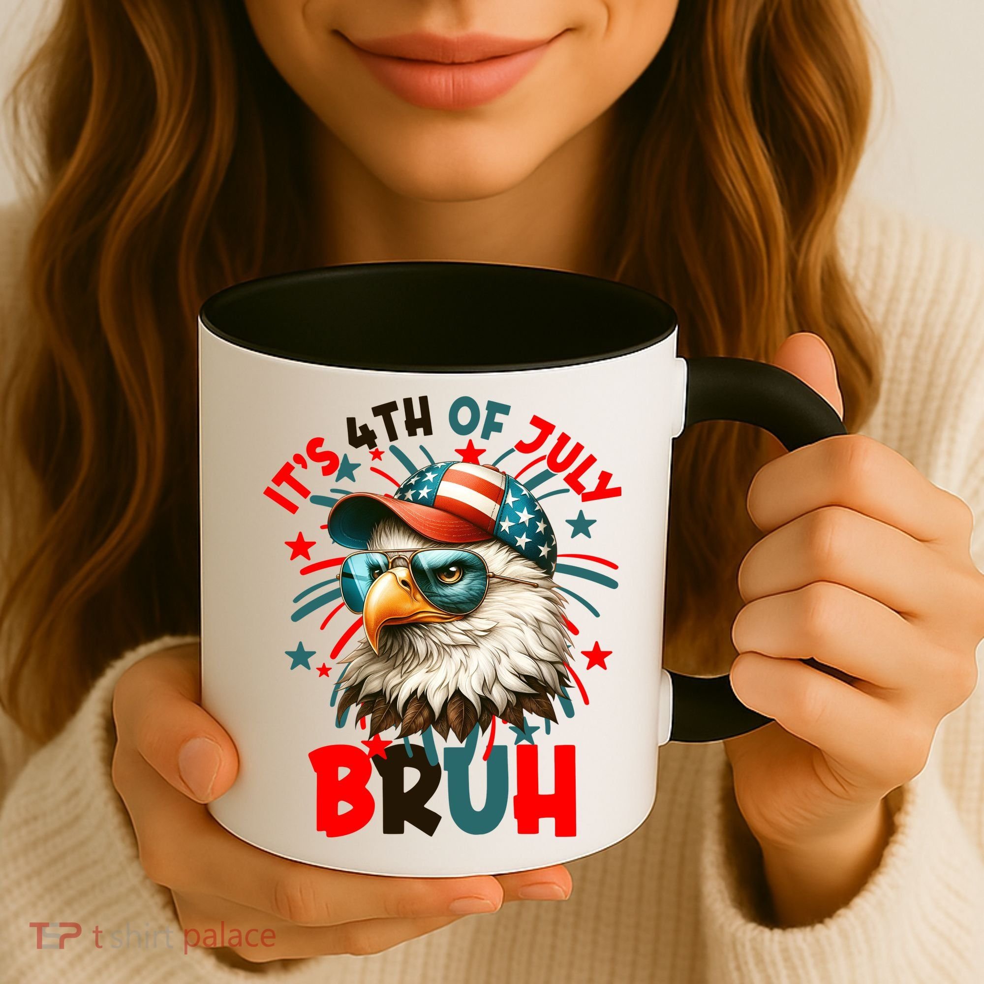 Bruh 4th Of July Bald Eagle Funny Coffee Mug