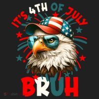 Bruh 4th Of July Bald Eagle Funny Beanie thumb 2