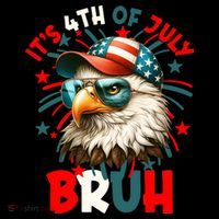 Bruh 4th Of July Bald Eagle Funny Women's Hoodie thumb 2