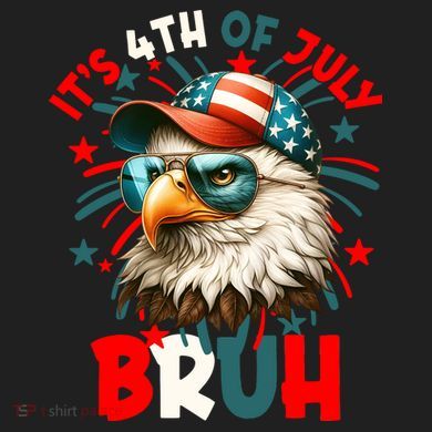 Bruh 4th Of July Bald Eagle Funny Crop Fleece Hoodie