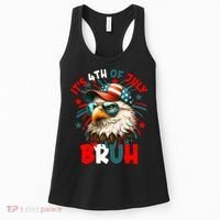 Bruh 4th Of July Bald Eagle Funny Women's Tank Top thumb 0
