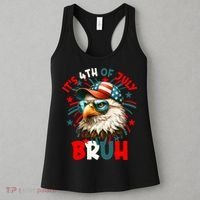 Bruh 4th Of July Bald Eagle Funny Women's Tank Top thumb 3