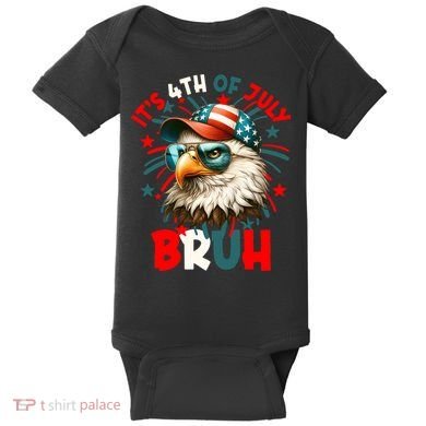 Bruh 4th Of July Bald Eagle Funny Baby Bodysuit