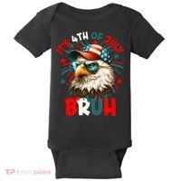 Bruh 4th Of July Bald Eagle Funny Baby Bodysuit thumb 0