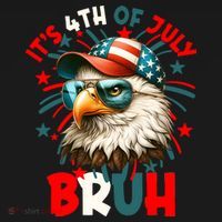 Bruh 4th Of July Bald Eagle Funny Baby Bodysuit thumb 2