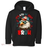 Bruh 4th Of July Bald Eagle Funny Toddler Hoodie thumb 0