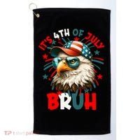 Bruh 4th Of July Bald Eagle Funny Golf Towel thumb 0