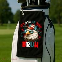 Bruh 4th Of July Bald Eagle Funny Golf Towel thumb 2