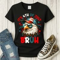 Bruh 4th Of July Bald Eagle Funny Women's T-Shirt thumb 3