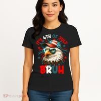 Bruh 4th Of July Bald Eagle Funny Women's T-Shirt thumb 4