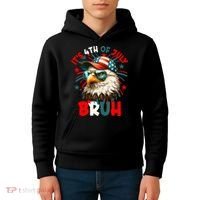 Bruh 4th Of July Bald Eagle Funny Kids Hoodie thumb 4