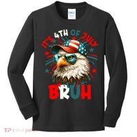 Bruh 4th Of July Bald Eagle Funny Kids Long Sleeve Shirt thumb 0