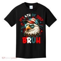 Bruh 4th Of July Bald Eagle Funny Kids T-Shirt thumb 0