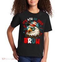 Bruh 4th Of July Bald Eagle Funny Kids T-Shirt thumb 2