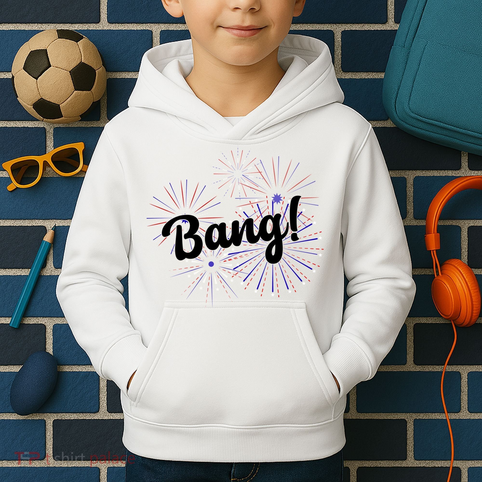 Bang 4th Of July Firework Kids Hoodie