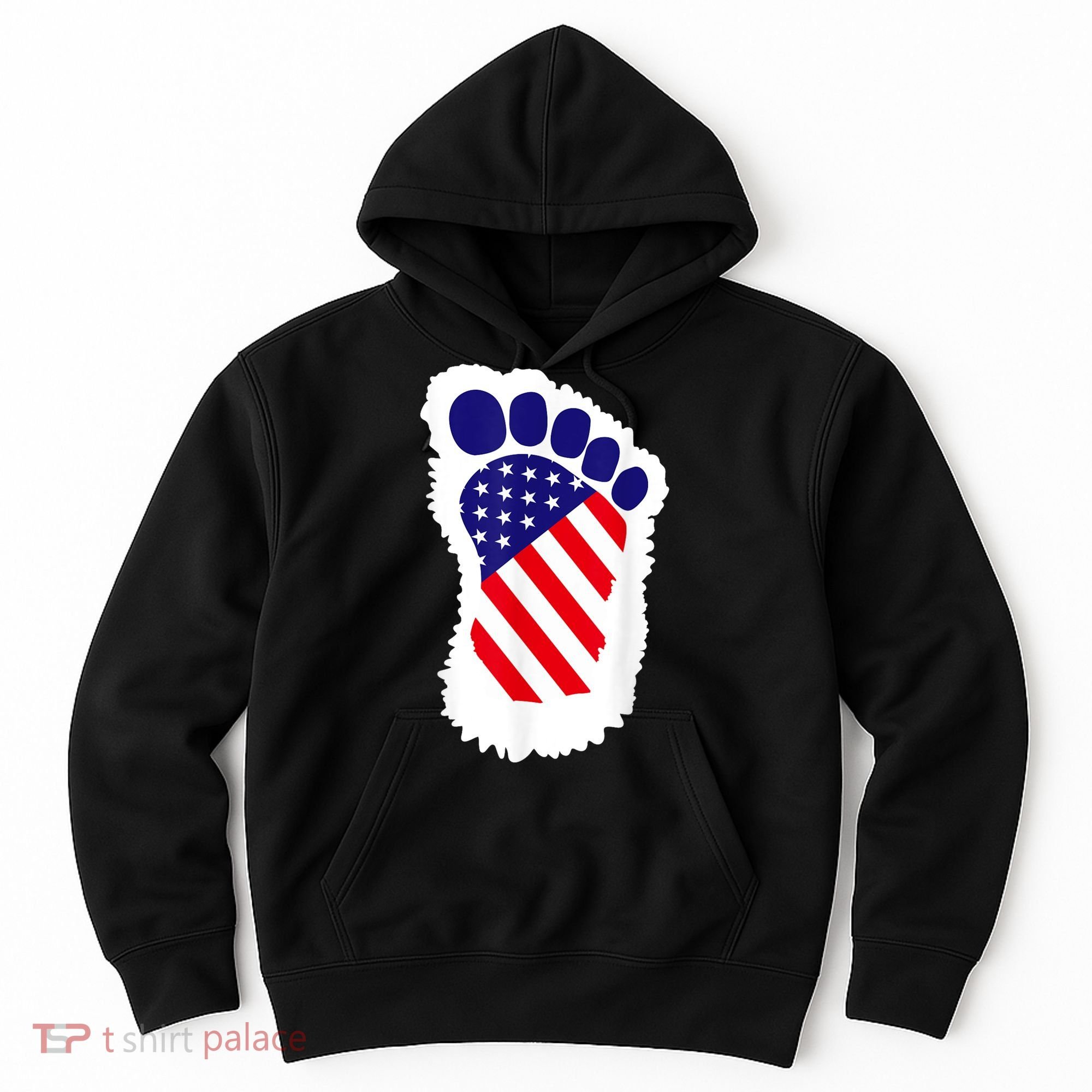 Bigfoot 4th Of July Bigfoot American Flag Hoodie