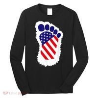 Bigfoot 4th Of July Bigfoot American Flag Long Sleeve Shirt thumb 0