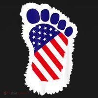 Bigfoot 4th Of July Bigfoot American Flag Long Sleeve Shirt thumb 2