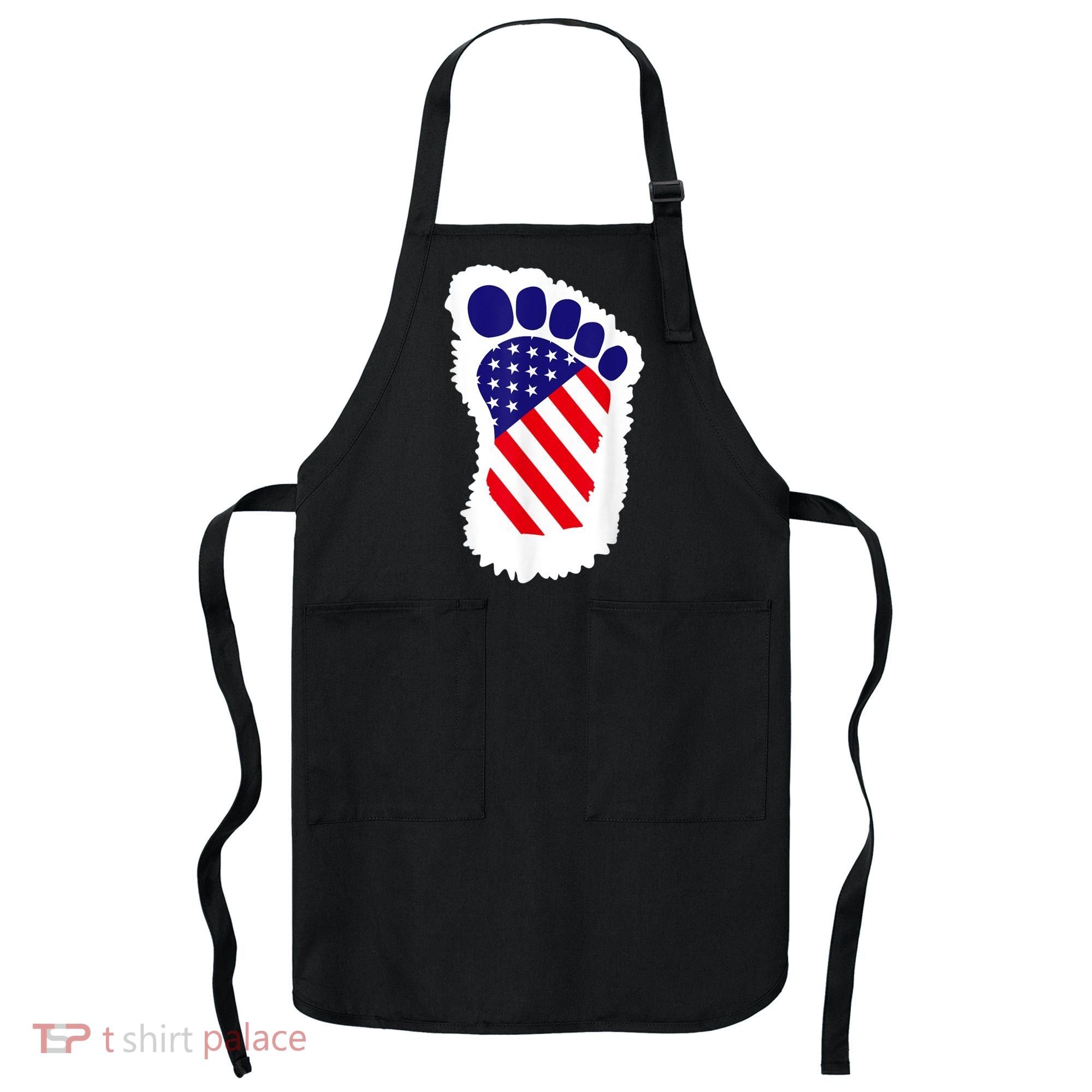 Bigfoot 4th Of July Bigfoot American Flag Apron