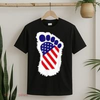 Bigfoot 4th Of July Bigfoot American Flag T-Shirt thumb 2