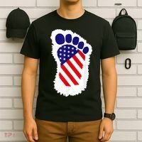 Bigfoot 4th Of July Bigfoot American Flag T-Shirt thumb 6