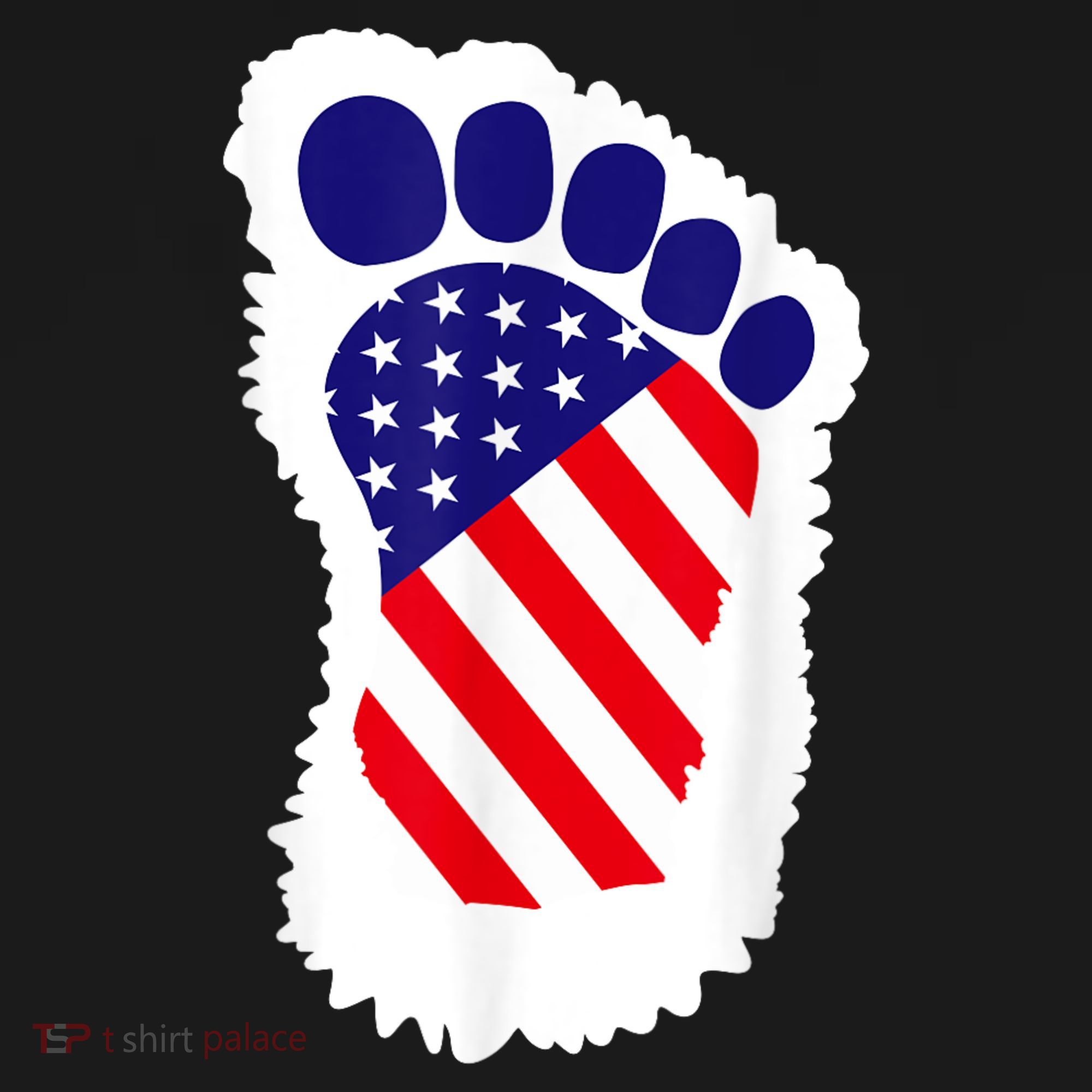 Bigfoot 4th Of July Bigfoot American Flag T-Shirt