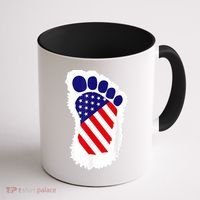 Bigfoot 4th Of July Bigfoot American Flag Coffee Mug thumb 1