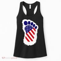 Bigfoot 4th Of July Bigfoot American Flag Women's Tank Top thumb 0