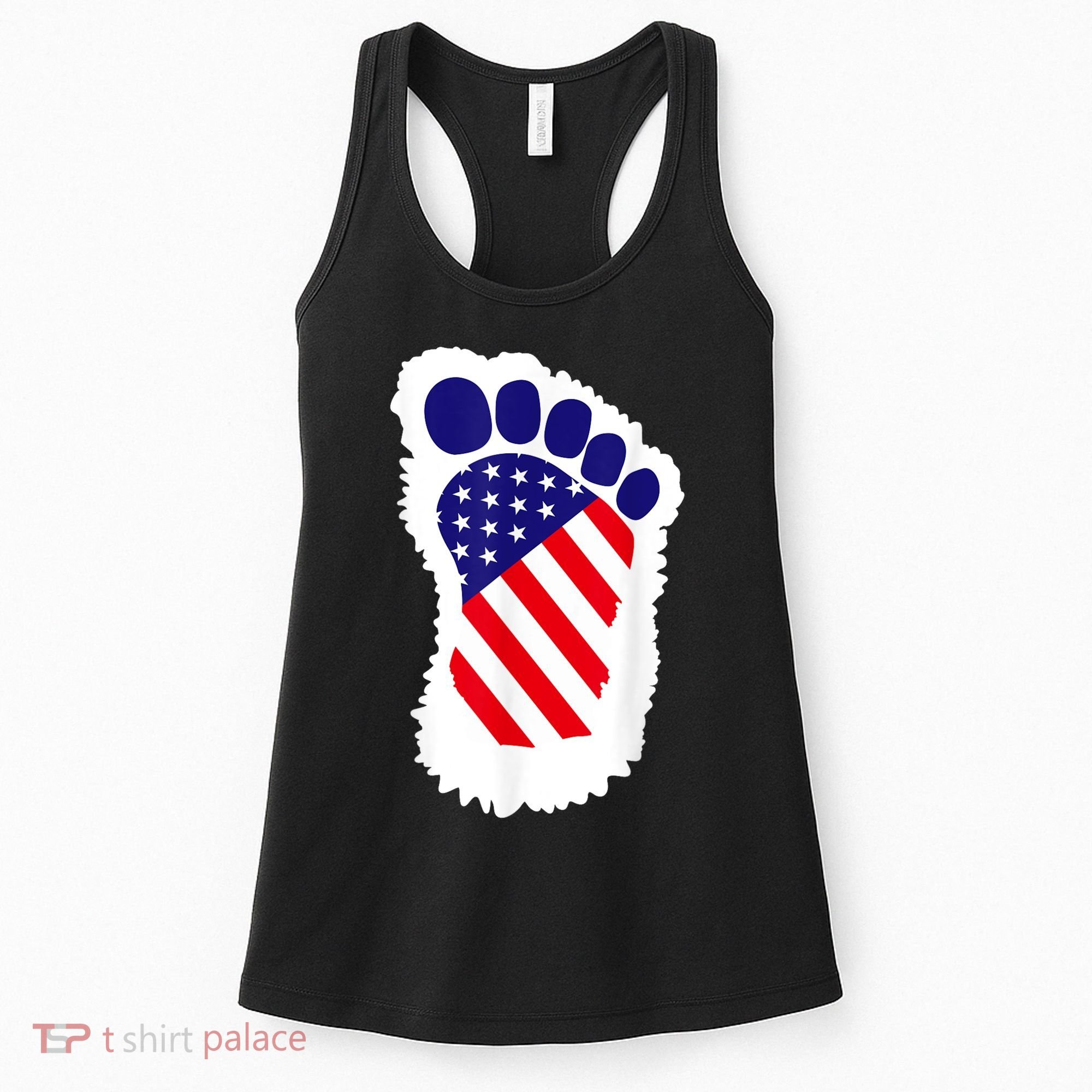 Bigfoot 4th Of July Bigfoot American Flag Women's Tank Top