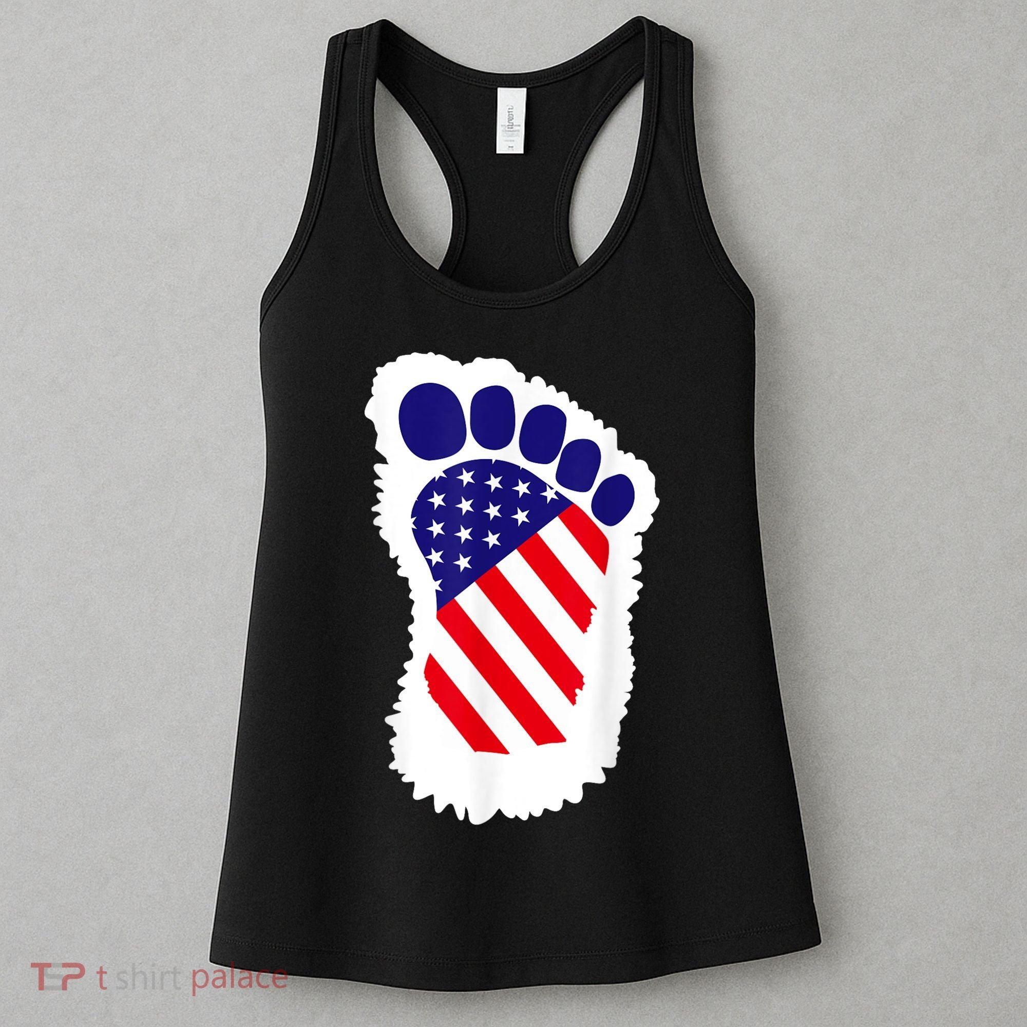Bigfoot 4th Of July Bigfoot American Flag Women's Tank Top
