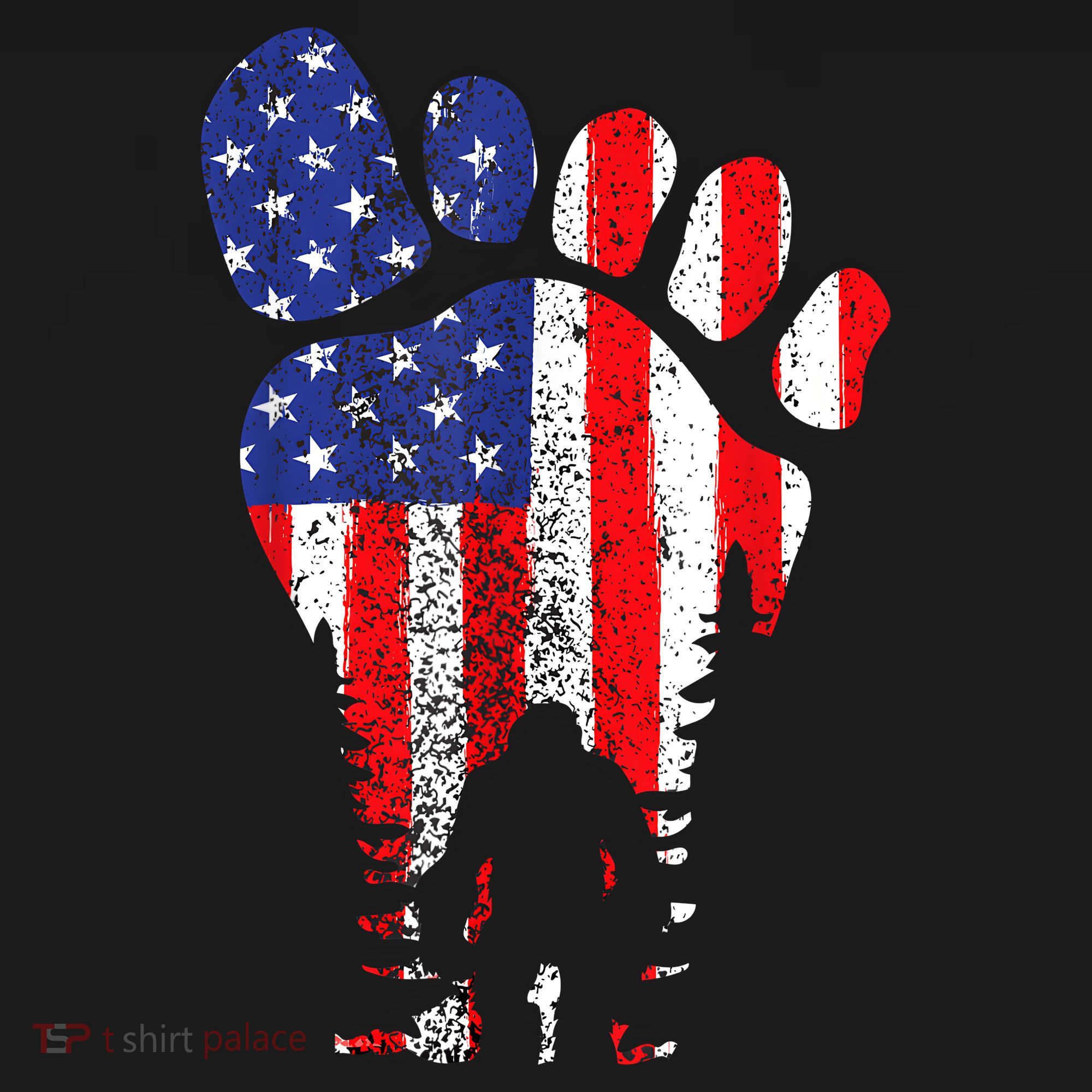 Bigfoot 4th Of July Sasquatch American Flag Patriotic T-Shirt