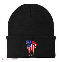 Bigfoot 4th Of July Sasquatch American Flag Patriotic Beanie thumb 0