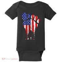 Bigfoot 4th Of July Sasquatch American Flag Patriotic Baby Bodysuit thumb 0