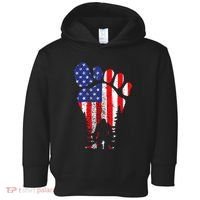 Bigfoot 4th Of July Sasquatch American Flag Patriotic Toddler Hoodie thumb 0